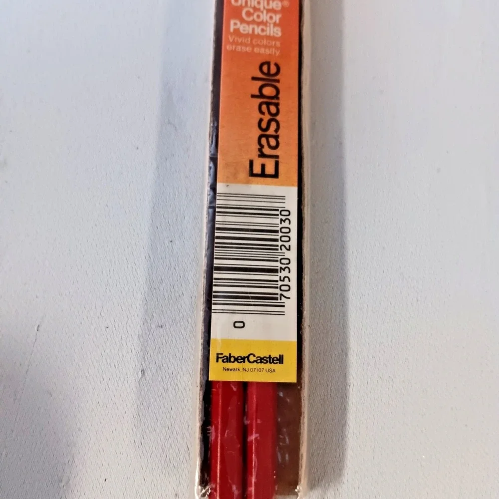 VTG Faber-Castell Venus 1007 Erasable Red Colored Pencils Lot of 2 Unused 70s‎